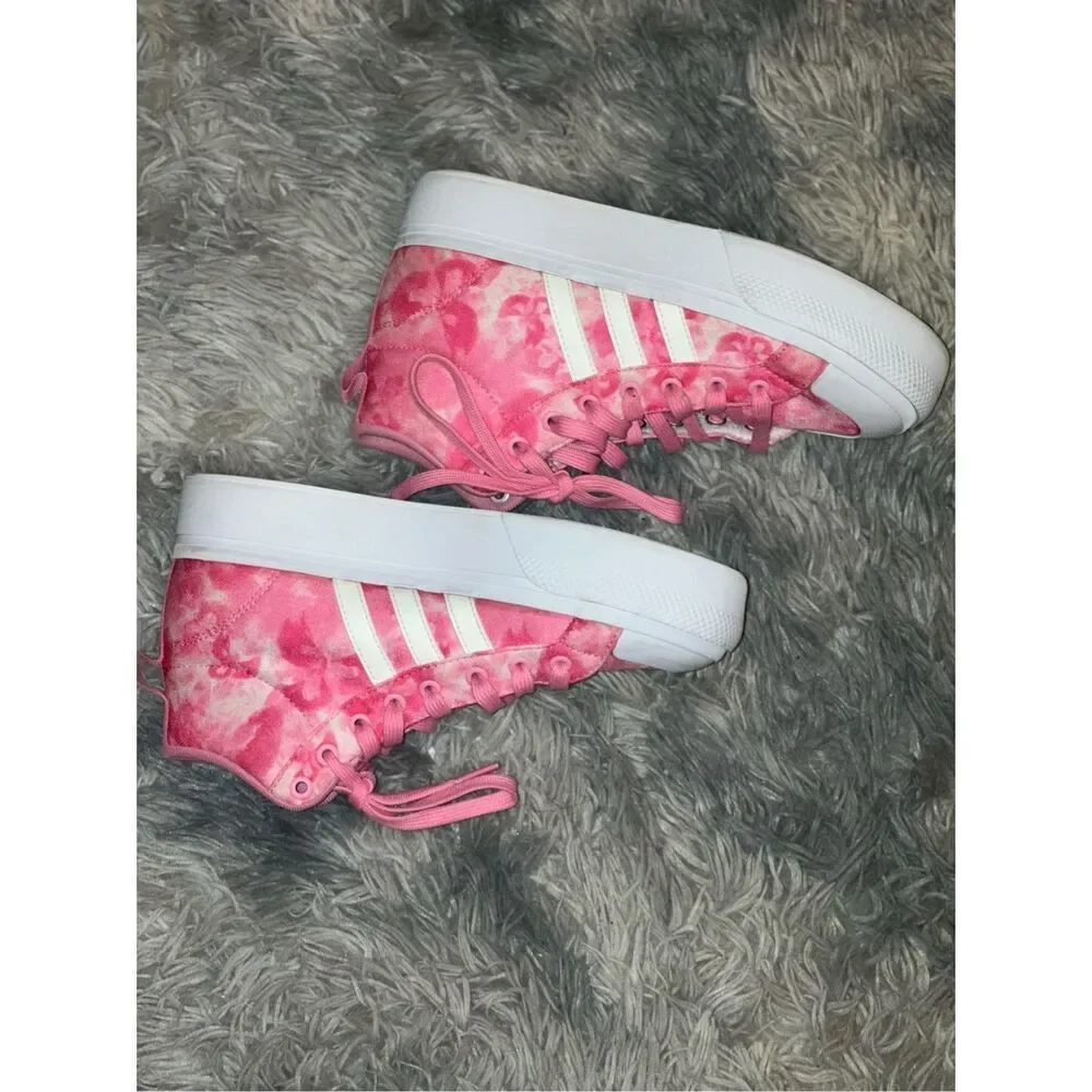 Adidas Womens Sportswear Bravada 2.0 Platform Mid Shoes  Barbie Pink/White Size - Picture 3 of 6